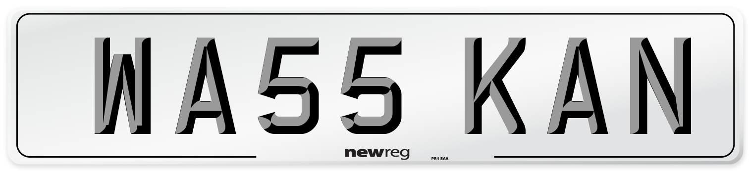WA55 KAN Number Plate from New Reg